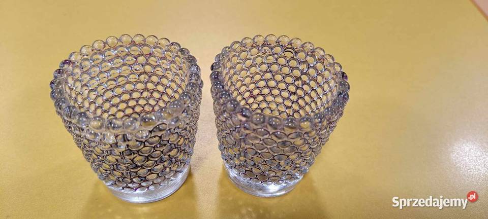 Dwa małe świeczniki szklane Świeczniki Warszawa