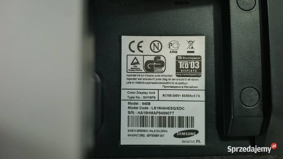 Monitor Samsung 940b 5:4 Monitory i projektory Warszawa
