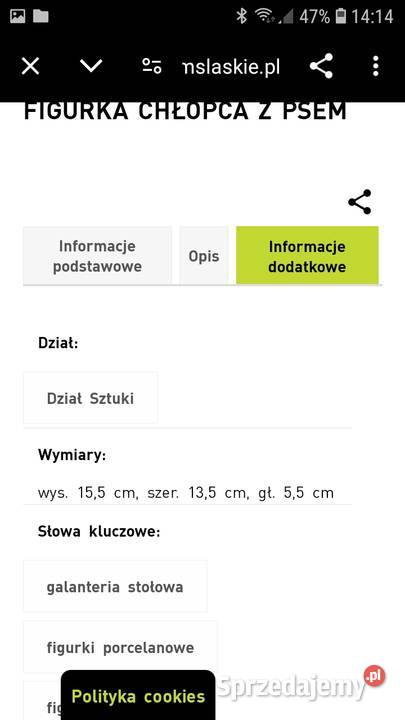 Stara figurka chłopiec z wilczurem Niemcy lata Janów Lubelski sprzedam