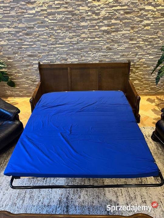 Komplet wypoczynkowy skórzany sofa 2 fotele ława Bibice sprzedam