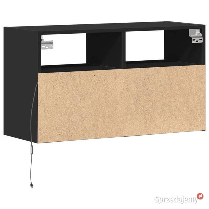 Ścienna szafka TV z LED czarna 80x31x45 WM852328 Warszawa