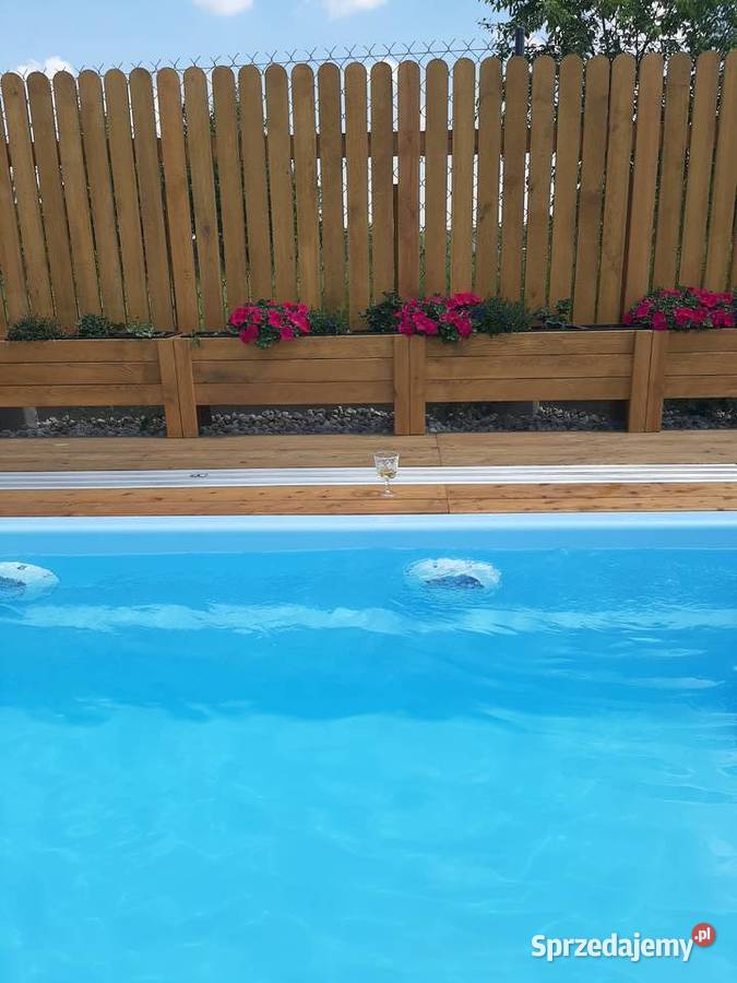 donica drewniana narożna pergola Pergole i trejaże Warszawa