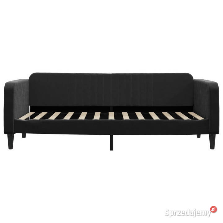 Sofa z funkcją spania czarna obita aksamitem Warszawa