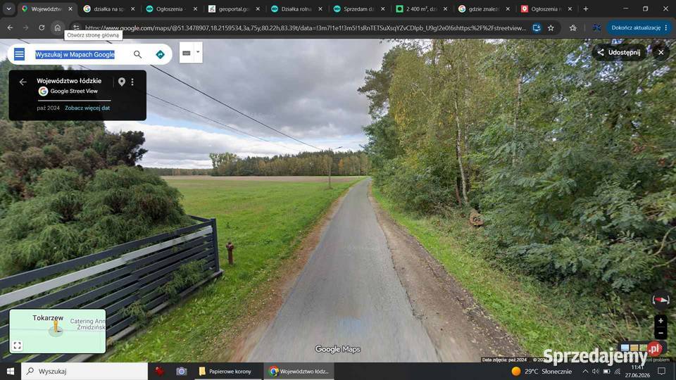 DZIAŁKA 7153 m WARUNKI ZABUDOWY MEDIA ASFALT LAS 66zł/m2 Sprzedaż Kolonia Osiek