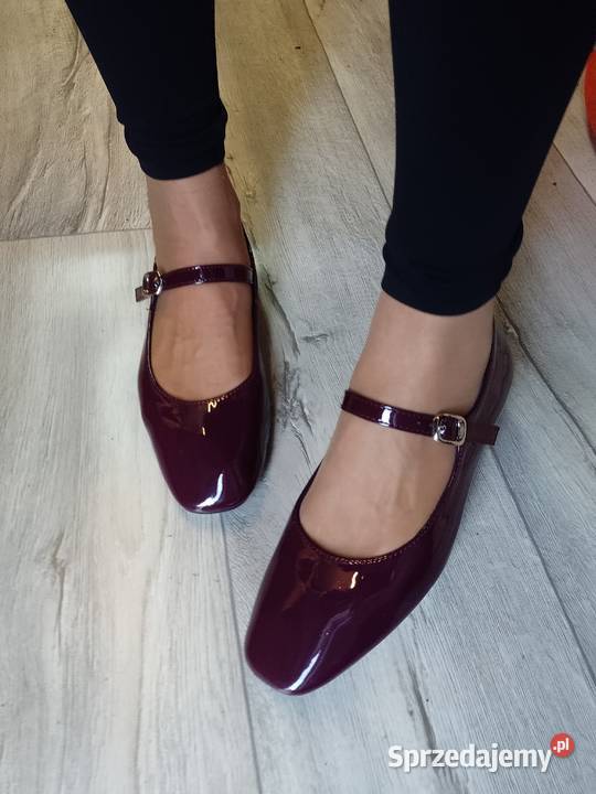 40 Burgundowe fioletowe baleriny wieczorowe z 25.4cm sprzedam