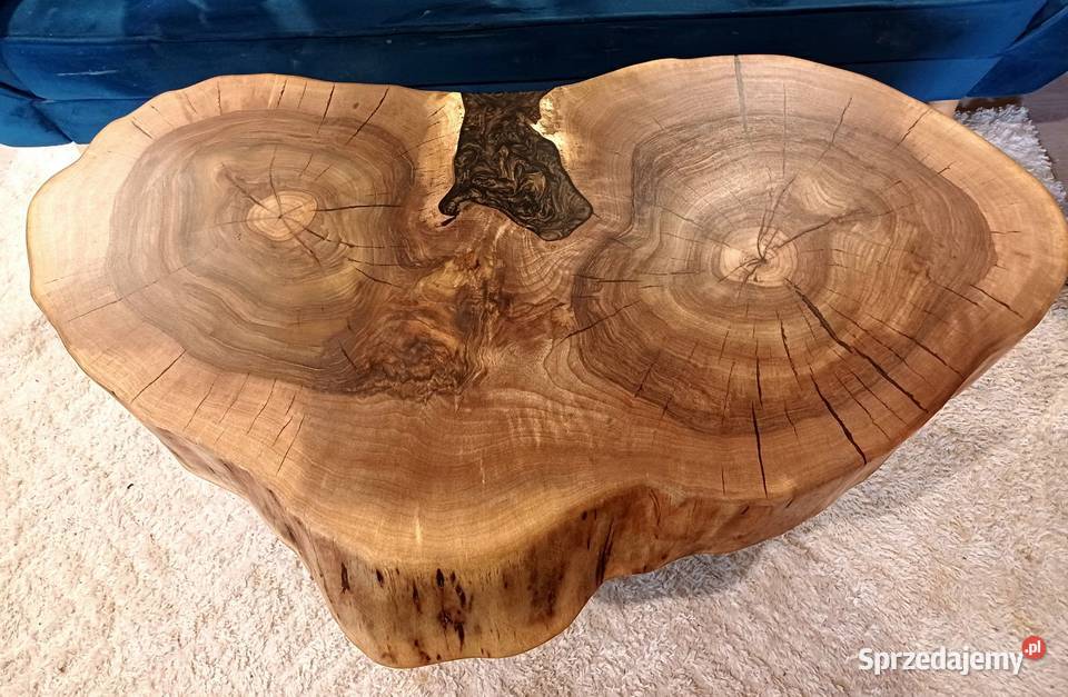 Stolik kawowy 101x58 PIĘKNY OKAZ LIVE EDGE Śrem