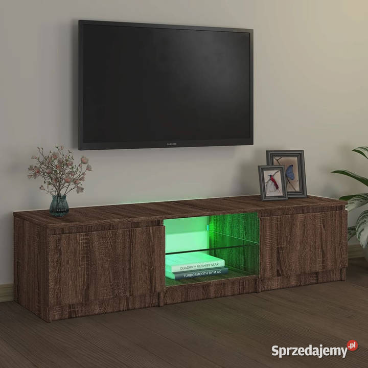Szafka pod TV z LED brązowy dąb 140 x 40 x 355 Warszawa sprzedam