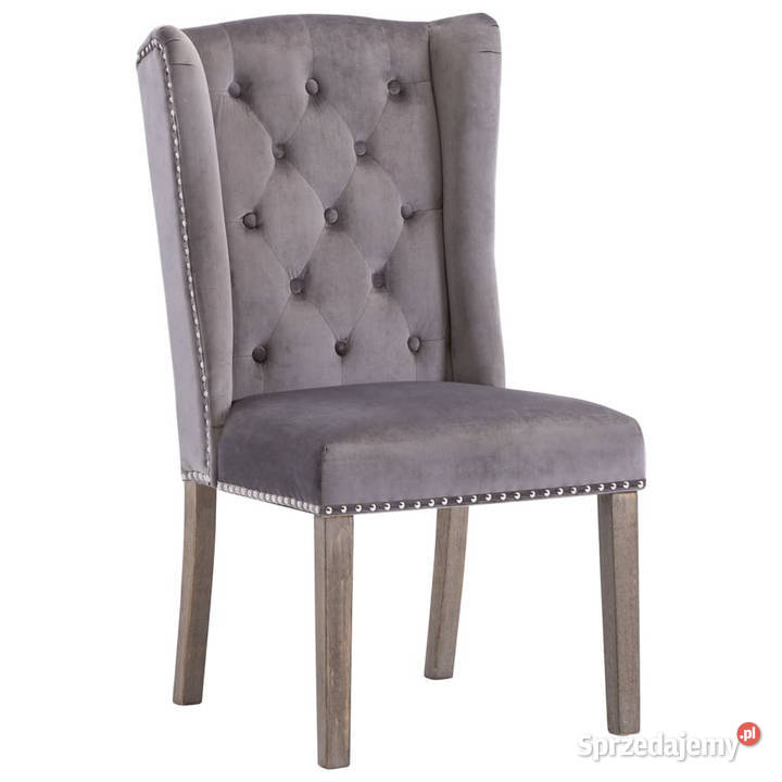 Krzesło stołowe szare obite aksamitem WM287951 mazowieckie Warszawa sprzedam