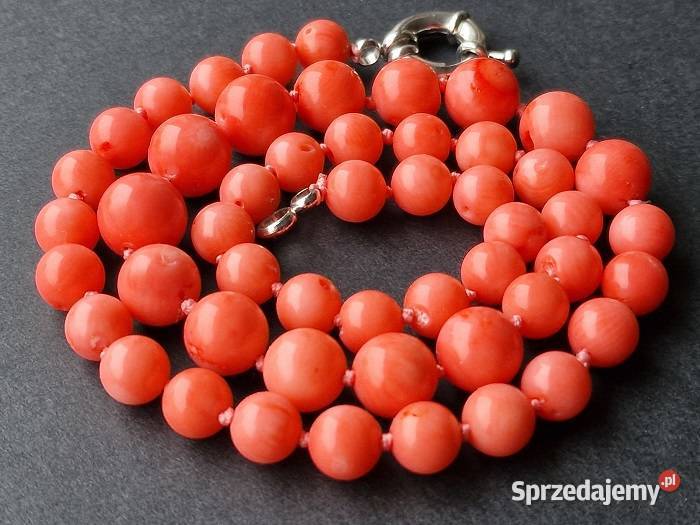 KORAL NATURALNY RÓZOWY NASZYJNIK W STYLU ART Naszyjniki śląskie Częstochowa sprzedam