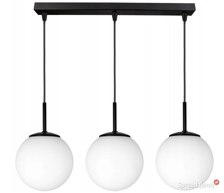 LAMPA WISZĄCA SUFITOWA potrójna KULE czarna na