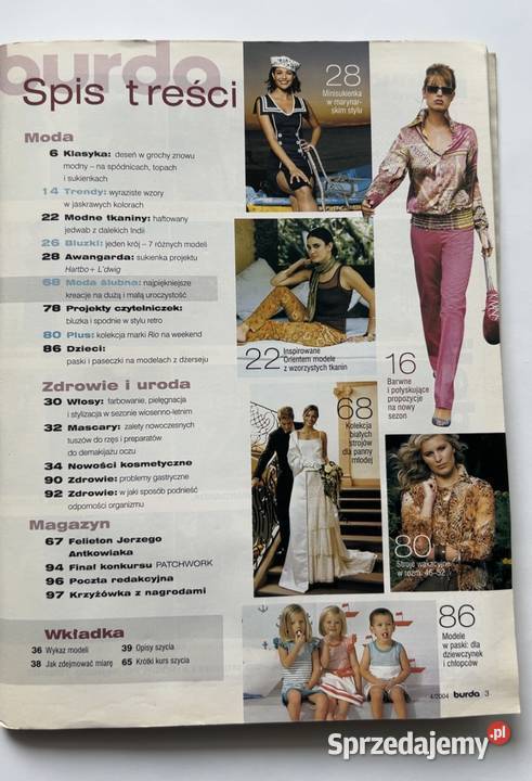 Burda 42004 czasopismo moda szycie wykroje Warszawa sprzedam