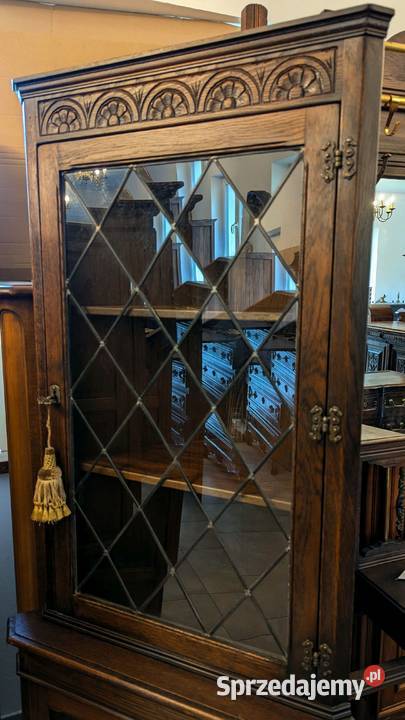 Dębowa narożna witryna ludwikowskasklep Dąbrowa Meble śląskie Dąbrowa Górnicza