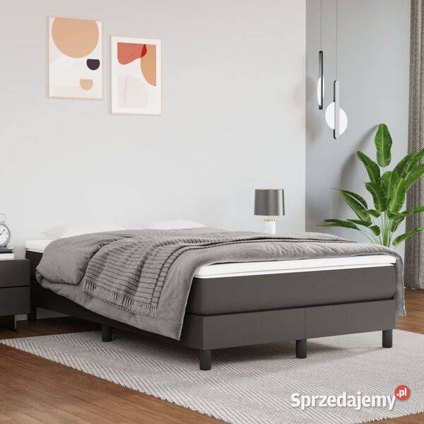 vidaXL Łóżko kontynentalne z materacem szare Warszawa sprzedam