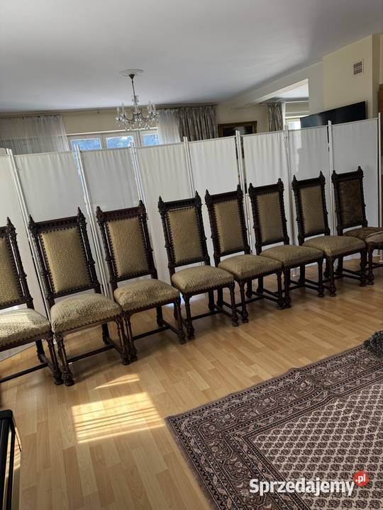8 krzesła stare antyki rzeźbione wygodne