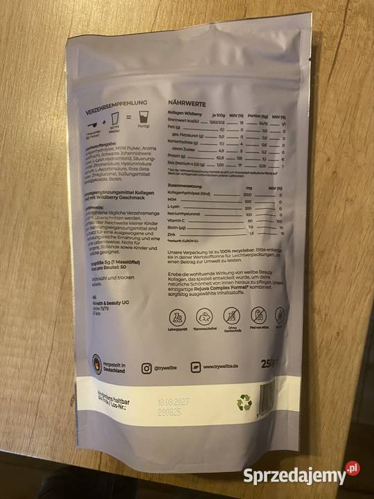 Kolagen w proszku well be wildberry 250g podkarpackie Złotniki