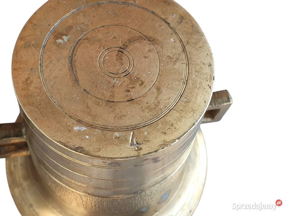 Stary mosiężny moździerz kuchenny sygnowany lata Cieszyn
