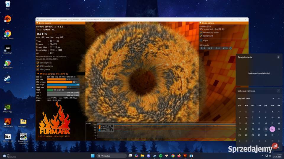 Gigabyte GeForce RTX 3070 Ti VISION OC 8GB Dębica sprzedam