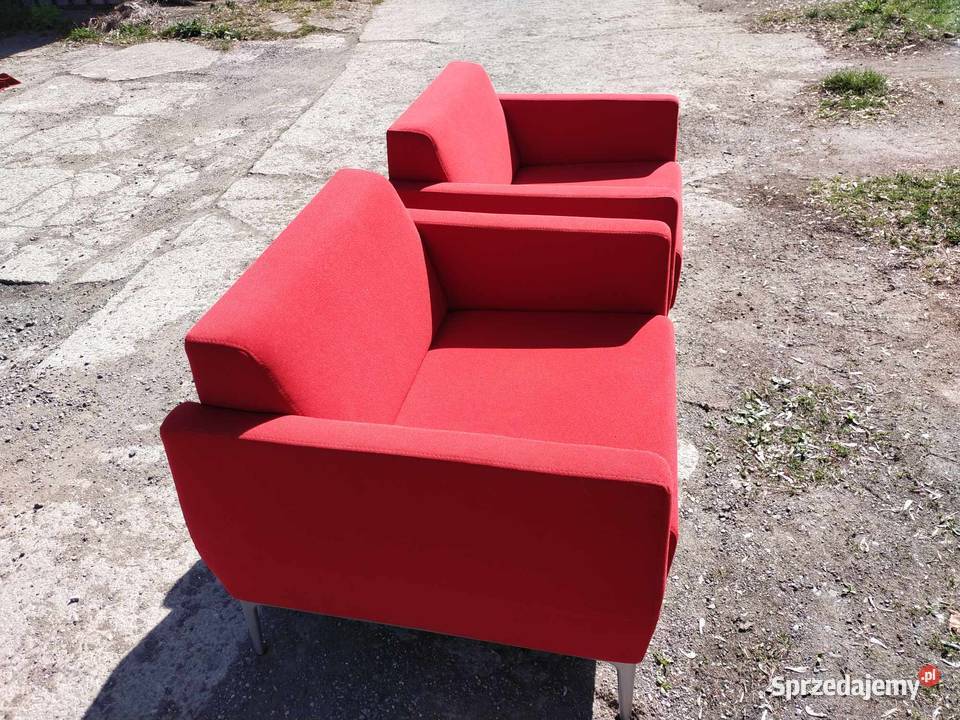 Fotel 2 sztuki niski czerwony Kraków małopolskie sprzedam