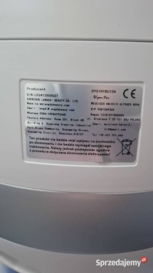 Sprzedam analizator multispektralny skóry Wyposażenie salonów Końskie