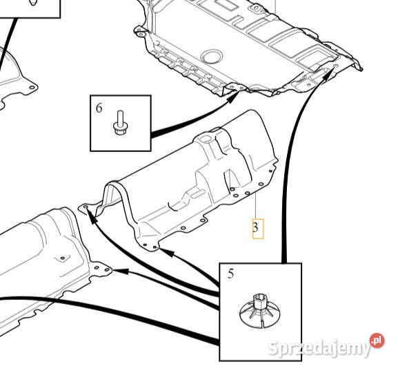VOLVO XC60 II oslona termiczna wydechu tunelu