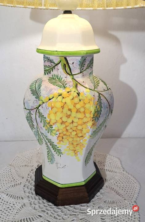 porcelanowa sygnowana ręcznie malowana lampa sprzedam