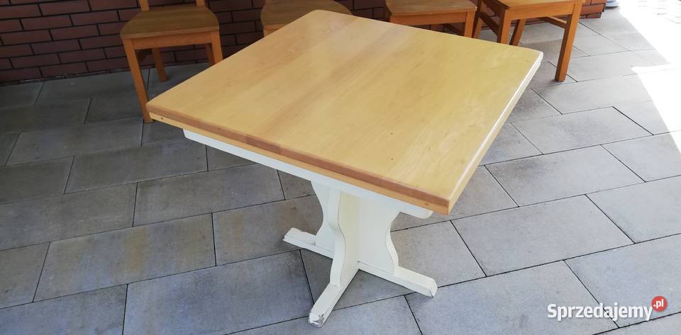 Stół kwadratowy drewniany krzesła salon kuchnia Sulbiny