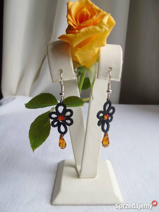 Kolczyki Frywolitkowe Wiśniowa sprzedam