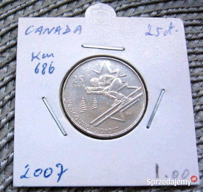 Kanada 25 Cent 2007r Vancouver 2010r Mennicza Numizmatyka Kalisz