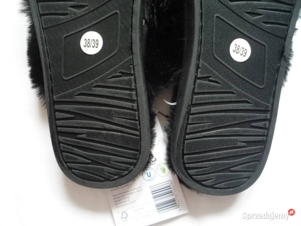 Nowe Cleve 3839 Kapcie damskie Klapki Czarne zachodniopomorskie Szczecin