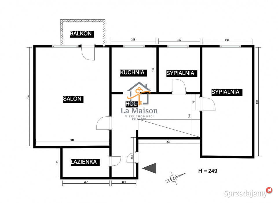 sprzedaży mieszkania Kraków 4996m2 3 pok