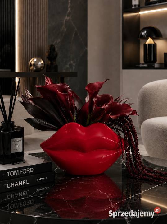 Wazon Usta Czerwony Glamour Designerski Wazon Wazony Golkowice