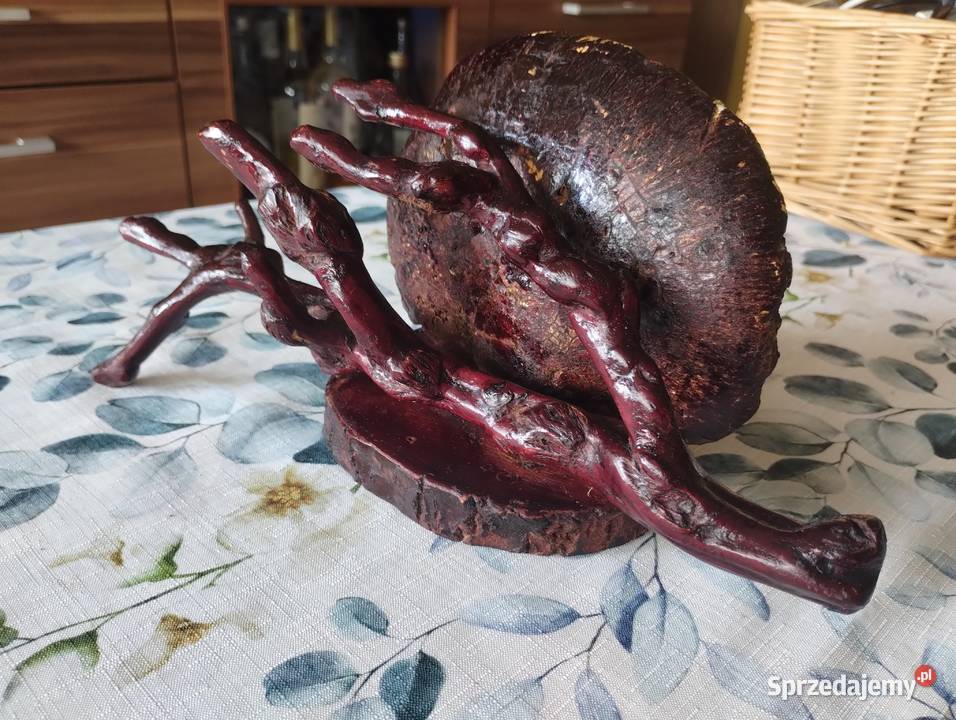 PRL półka hand made korzeń huba etykieta Dekoracje i ozdoby Łódź