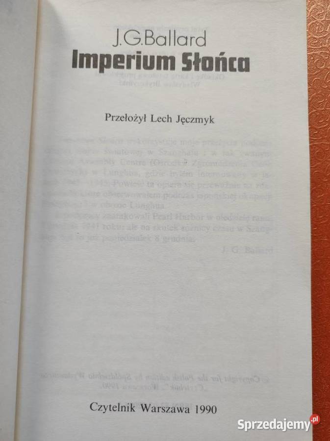 Imperium Słońca JG Ballard ISBN 8306020367 Kielce sprzedam