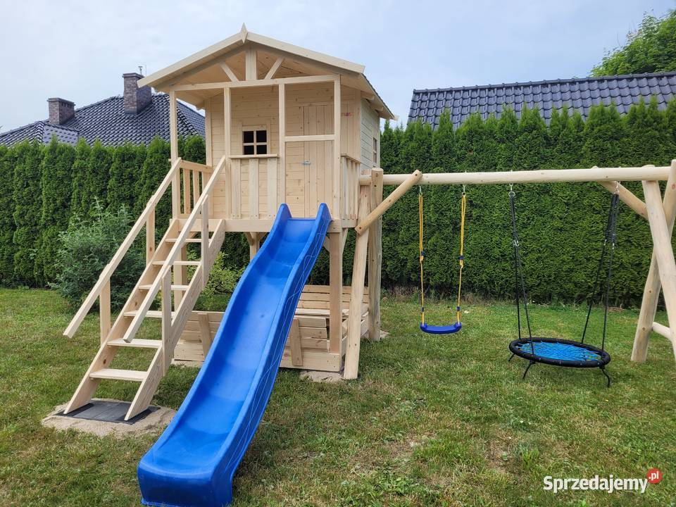 Domek dzieci place zabaw huśtawki montaż Wrocław