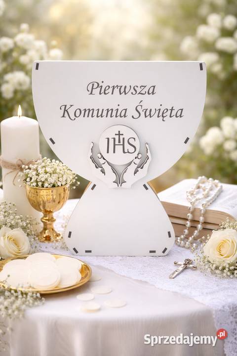 Biały kielich komunijny XL 25 Wielkanoc Gorzów Wielkopolski