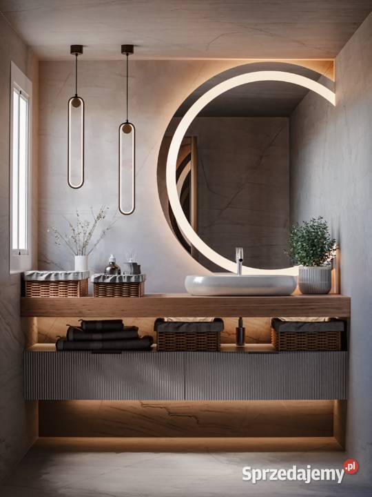 Lustro PIPPI LED okrągłe z organicznie ściętym Warszawa