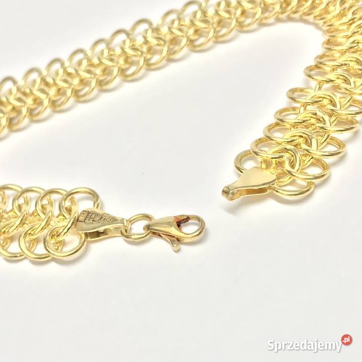 Złota BRANSOLETKA damska 18K cudowny szeroki złote Warszawa