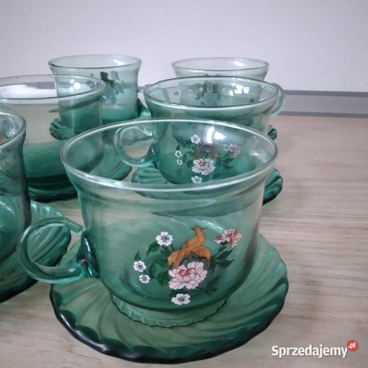 filiżankiszkło PRL Bukowno sprzedam