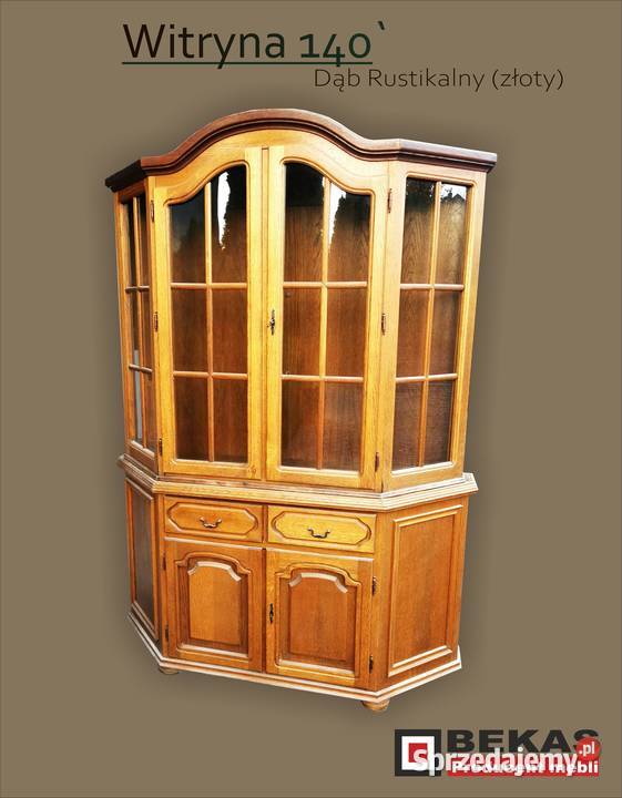 Stylowa Klasyczna Witryna 140 Dębowa Śliczna Dąb 140cm Olkusz