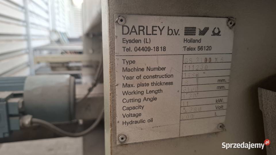 Darley Holandia GS 3100 x 6 mm Gilotyna Suwałki sprzedam