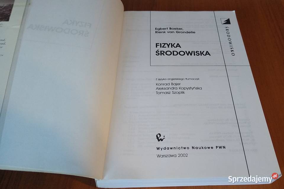 Fizyka środowiska Egbert Boeker Rienk van Gdańsk