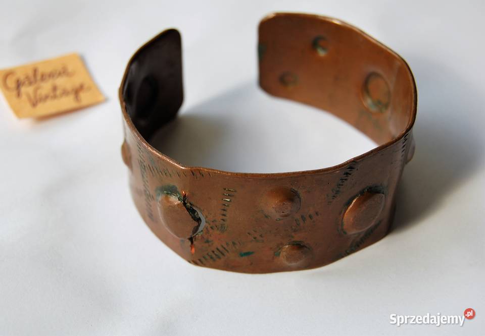 Bransoletka miedziana kuta vintage lata 70 Lublin