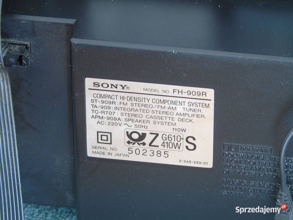 Tuner i magnetofon Sony ST909R dwa segmenty