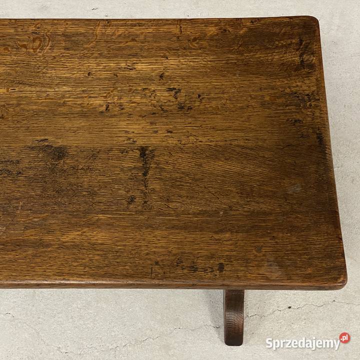 Dębowy stolik kawowy rustykalny rzeźbiony 100x50 Budno