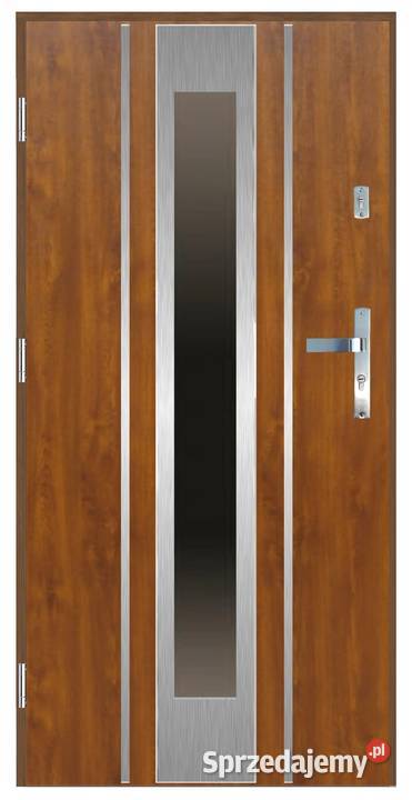 Drzwi wejściowe do domu GI09 INOX Złoty Dąb 90 Ciemniewo
