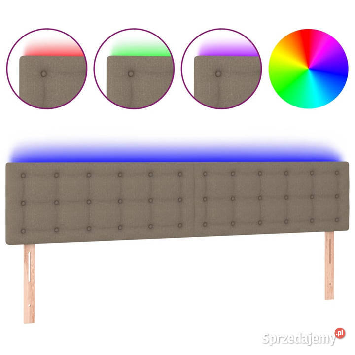 Zagłówek do łóżka z LED taupe 160x5x7888 tkanina Warszawa