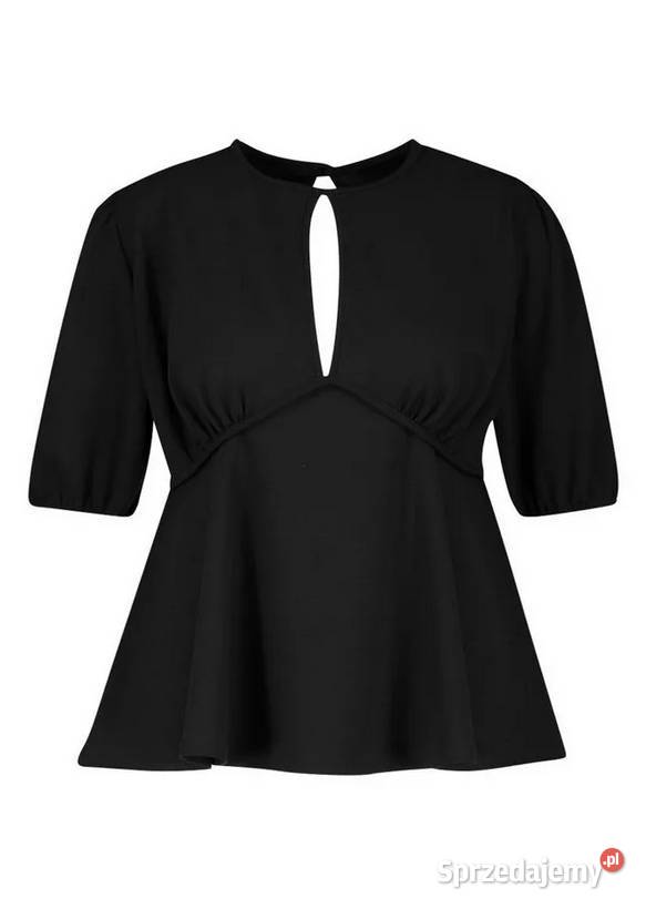BOOHOO CZARNA BLUZKA TOP Z BUFIASTYMI RĘKAWAMI Rozmiar 46 wielkopolskie Kalisz sprzedam