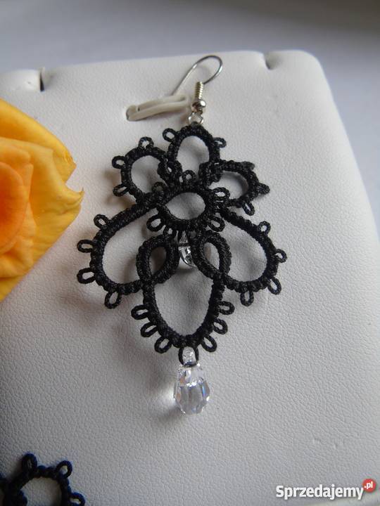 Kolczyki Frywolitkowe Wiśniowa