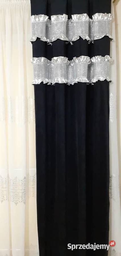 Zasłony welurowe cyrkonie i falbanki mazowieckie Mława