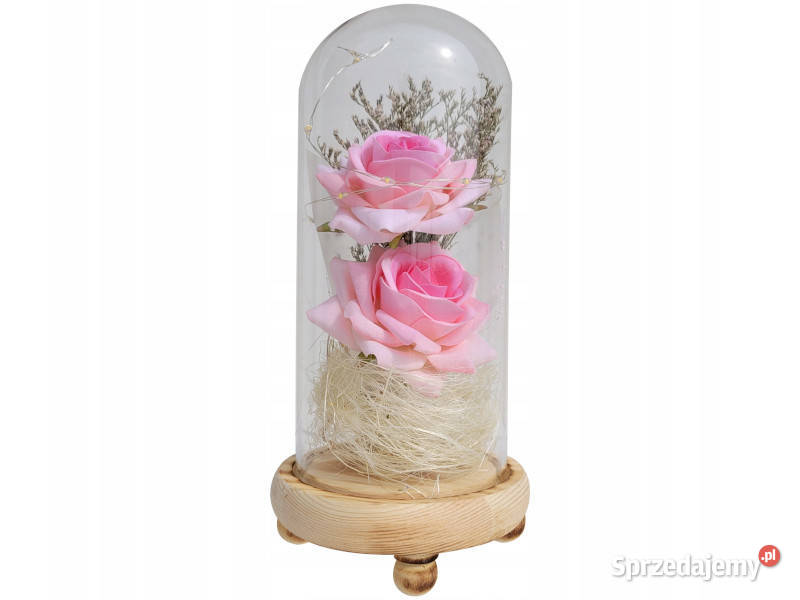Wieczna róża w szkle LED dzika świecąca sztuczna